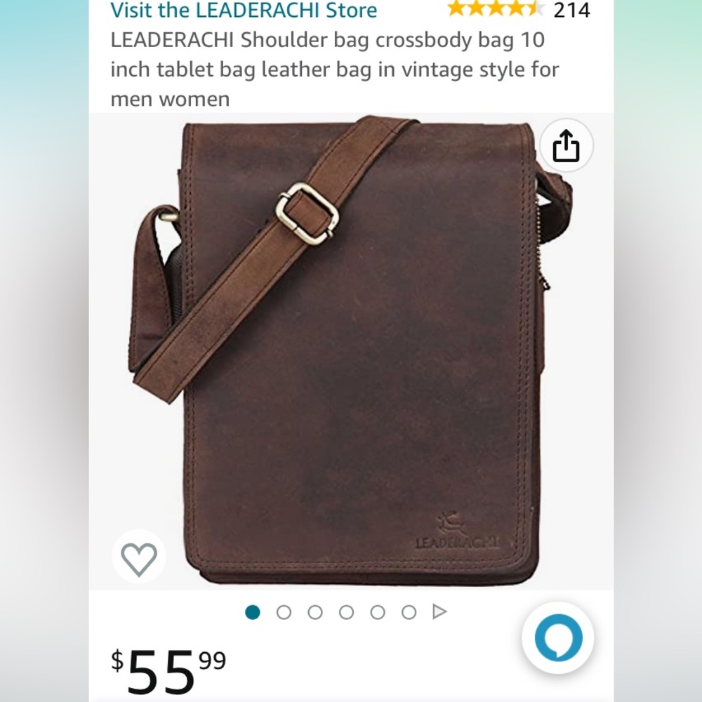Crossbody shoulder leather bag